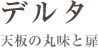 デルタ　天板の丸味と扉