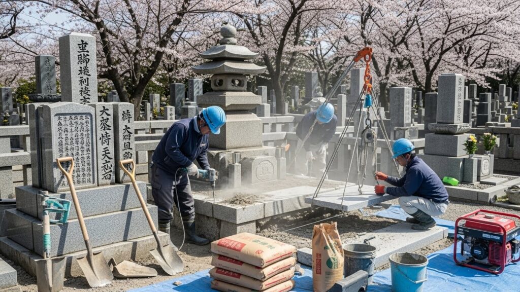 お墓のリフォームの工事内容